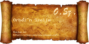 Orbán Szelim névjegykártya